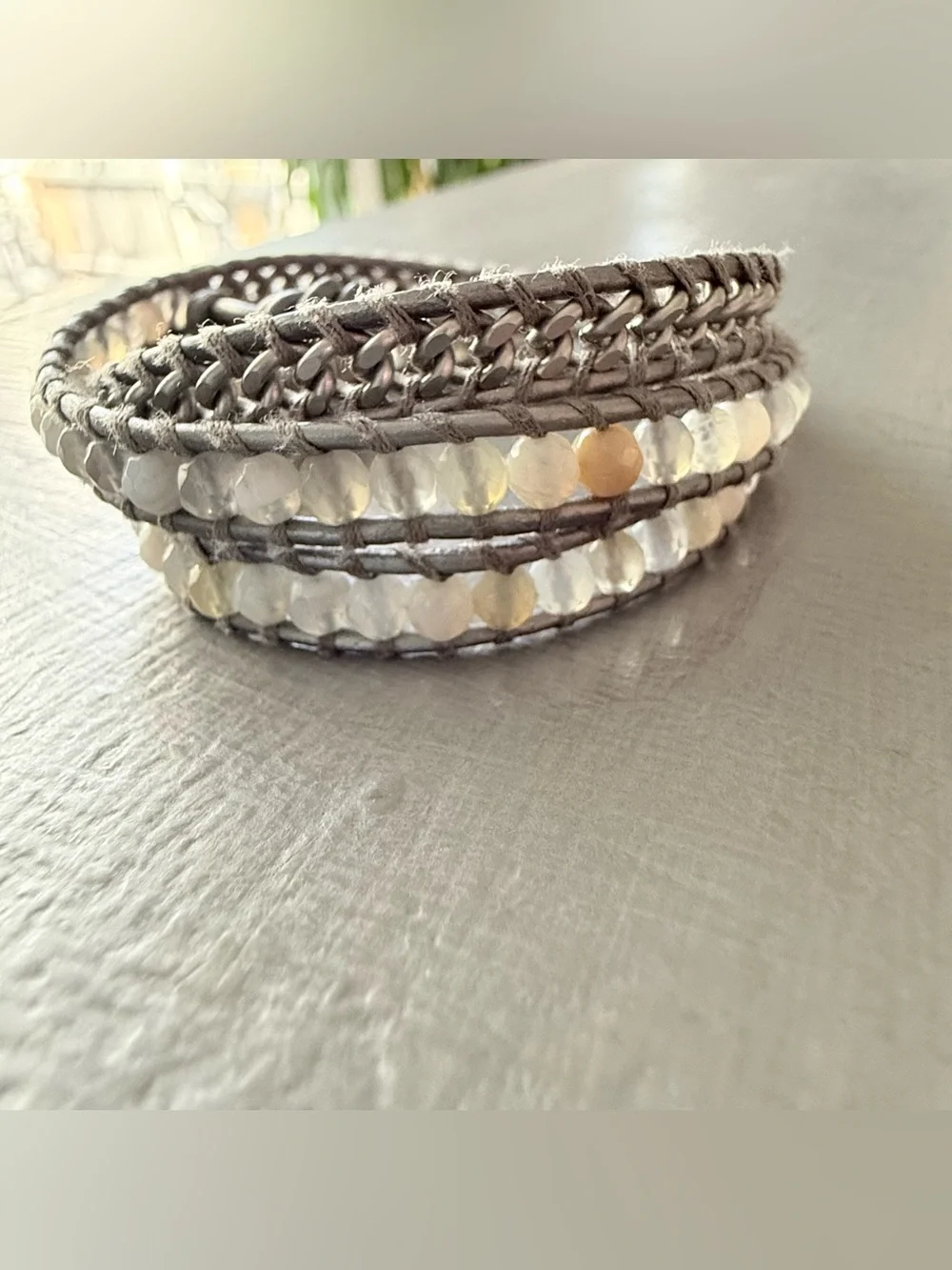 Chan Luu Boho Neutral Beaded Wrap Bracelet